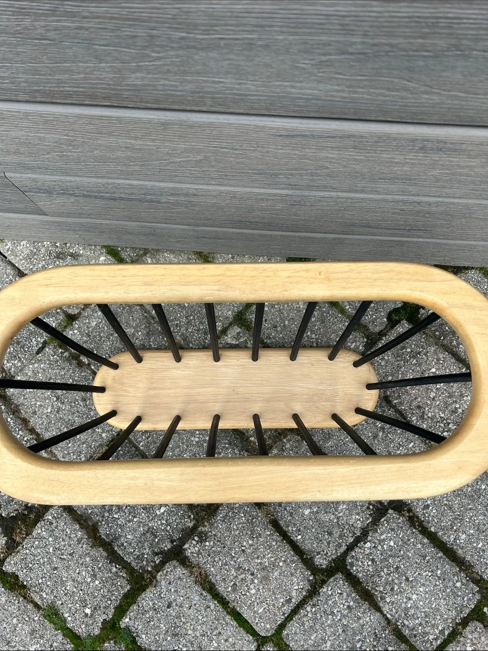 Vintage DOLPHIN Mid Century Modern Beechwood Spindle Magazine Rack